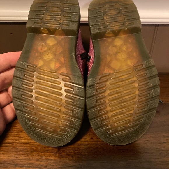 Pink Glitter Lace Up Doc Martens Toddler Boots Size 8 Great Condition - Picture 6 of 9